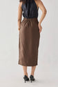 Overlap Linen Midi Skirt KEMETIX