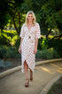 Ginkgo Leaf Maxi Wrap Dress in White + Copper SymbologyClothing