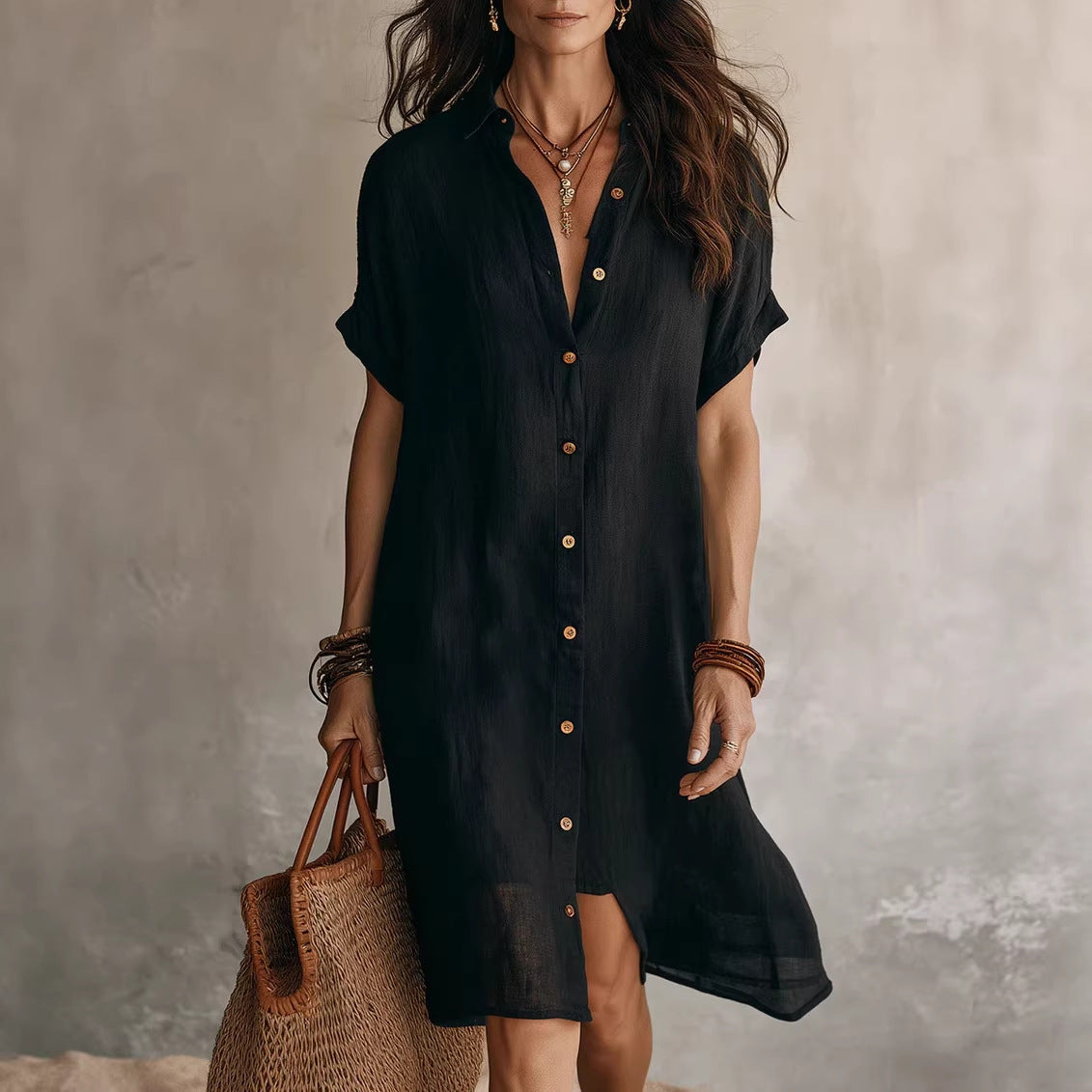 The Buttoned Midi Dress