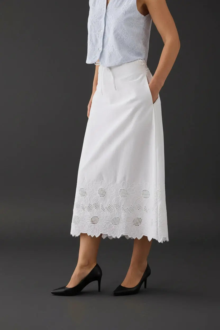 Embroidered Midi Skirt KEMETIX