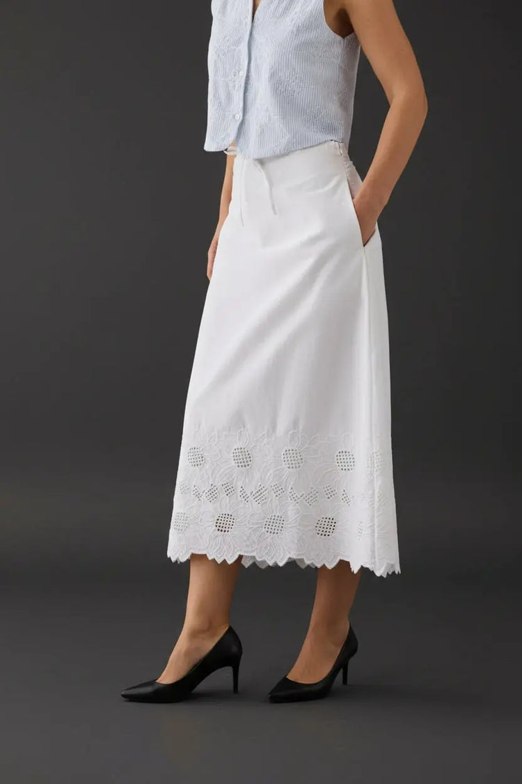 Embroidered Midi Skirt KEMETIX