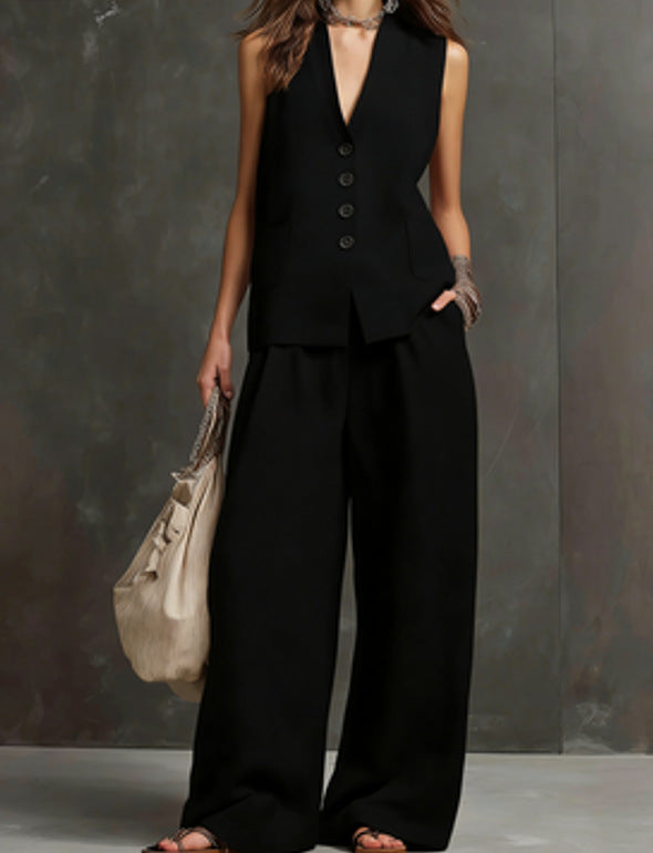 The Linen Vest Set