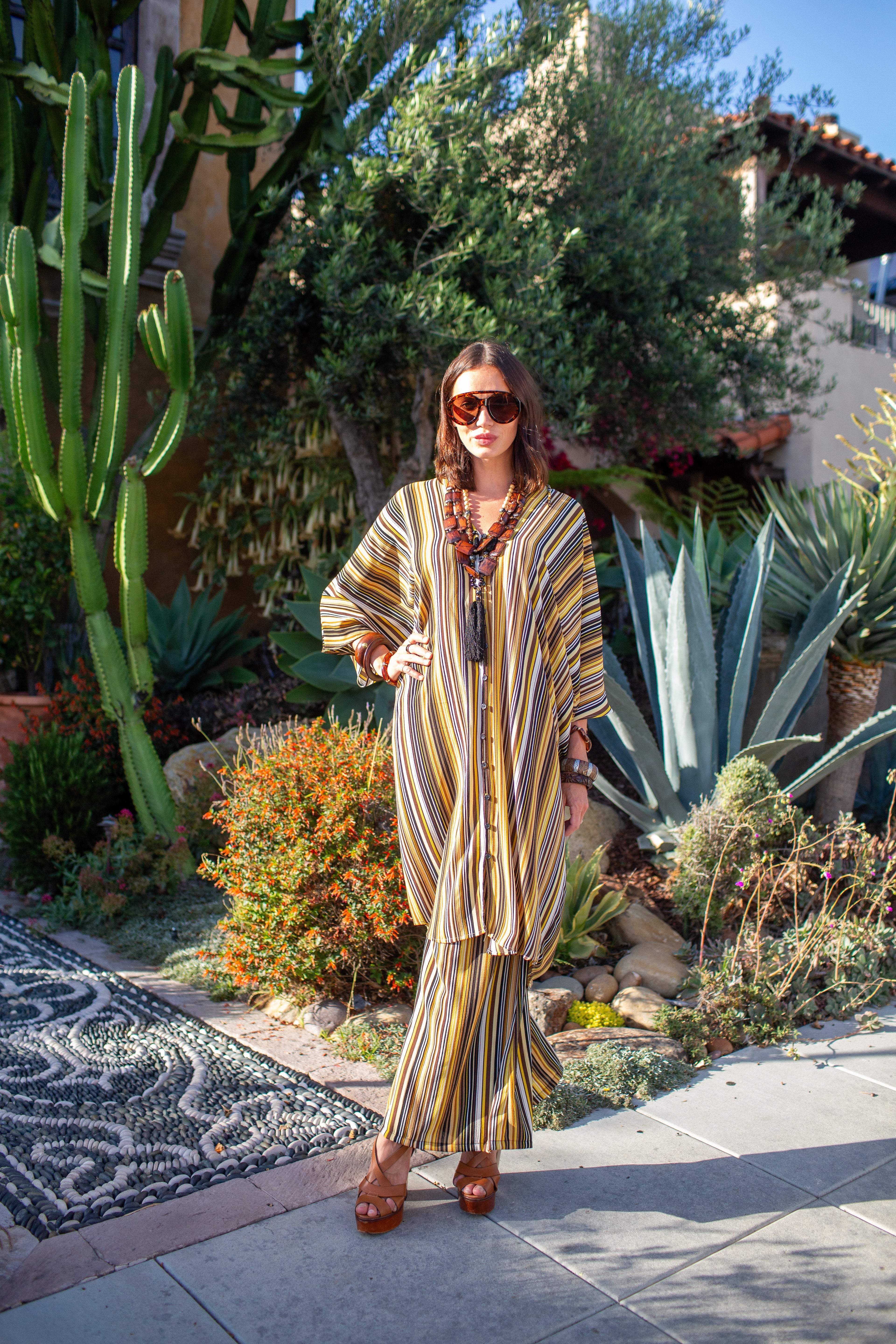 Striped Caftan Set