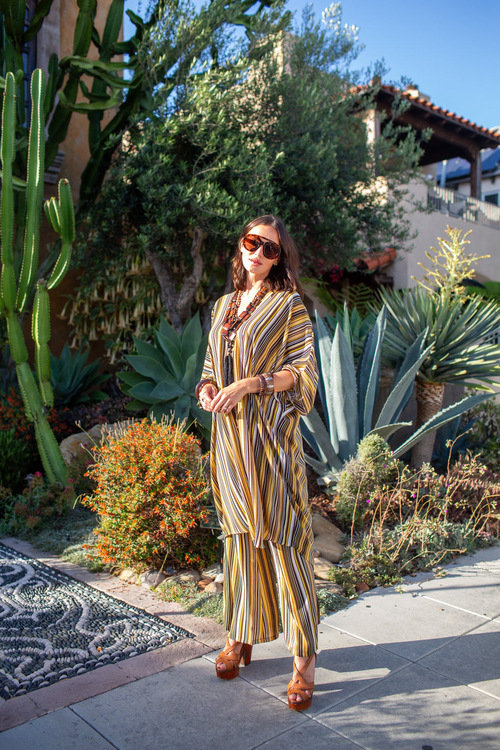 Striped Caftan Set
