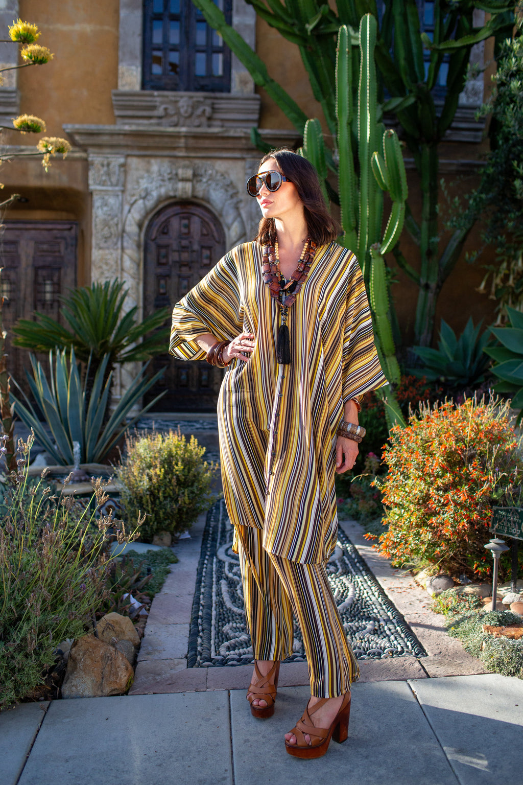 Striped Caftan Set