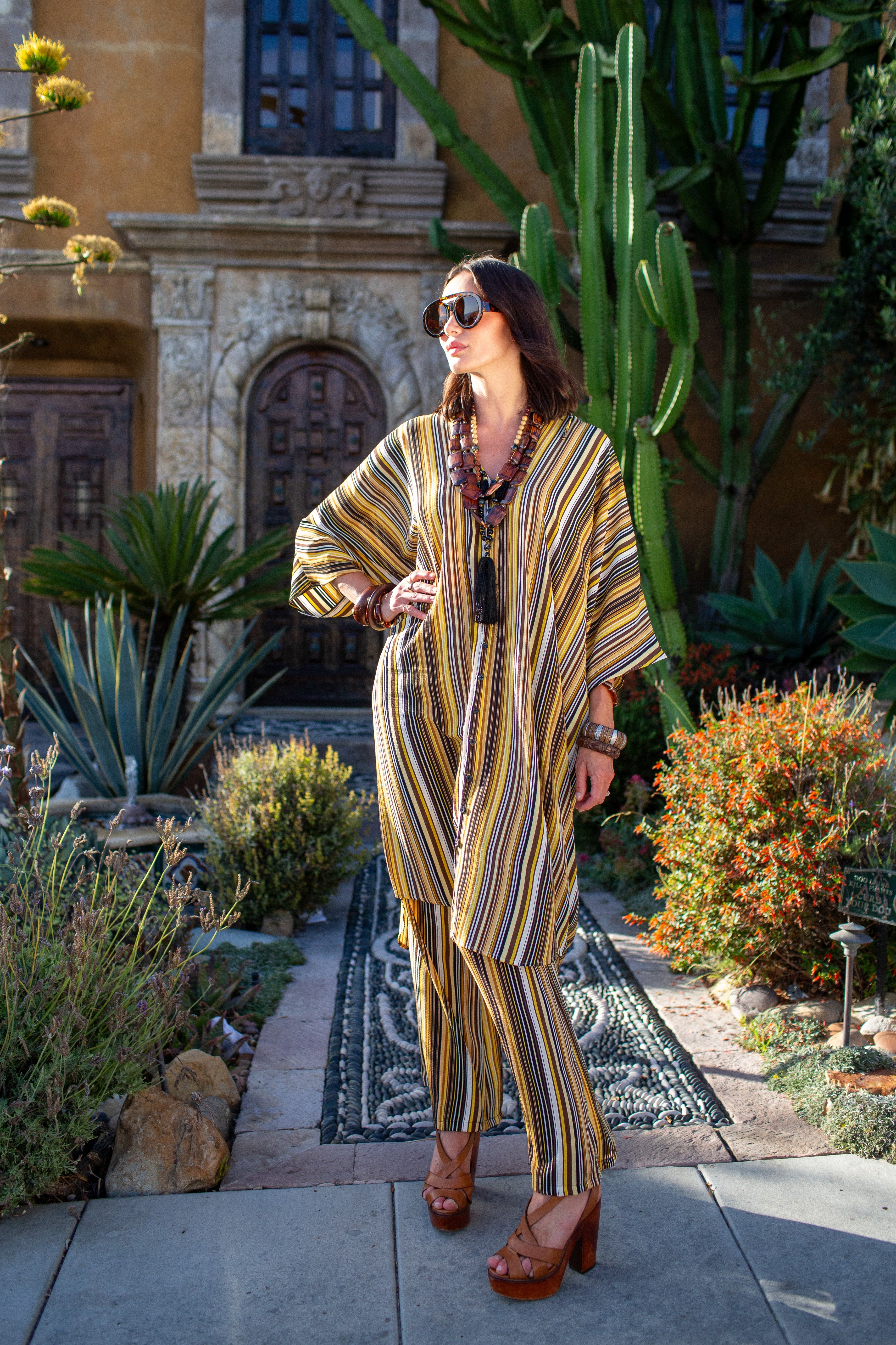 Striped Caftan Set