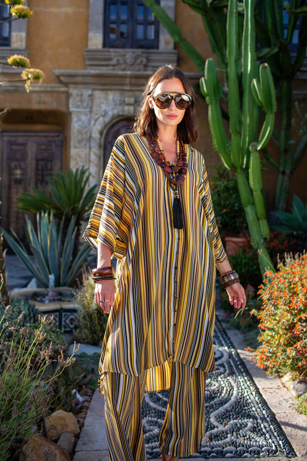 Striped Caftan Set