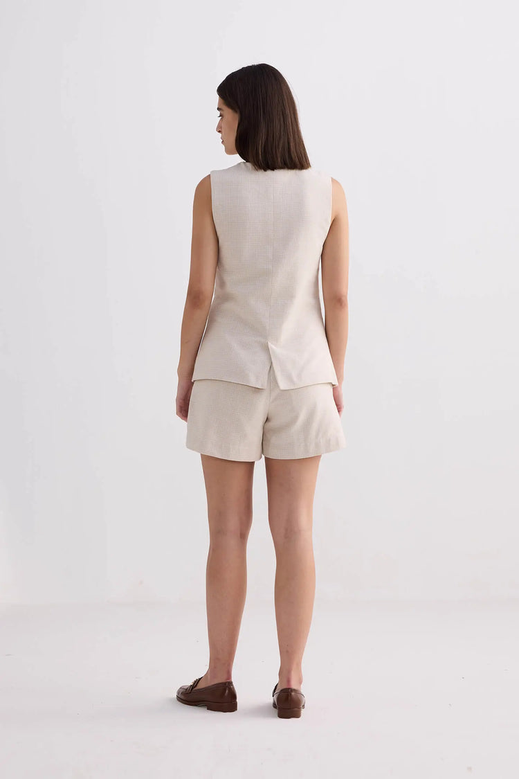 Cream Tweed Vest KEMETIX