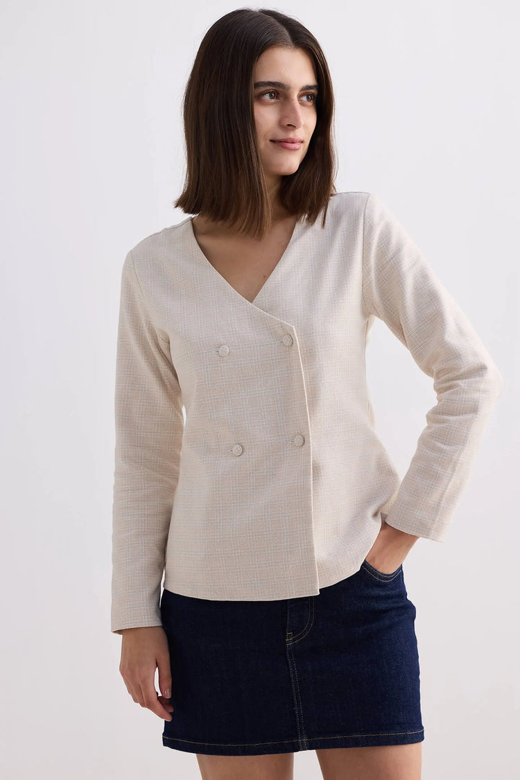 Cream Tweed Jacket KEMETIX