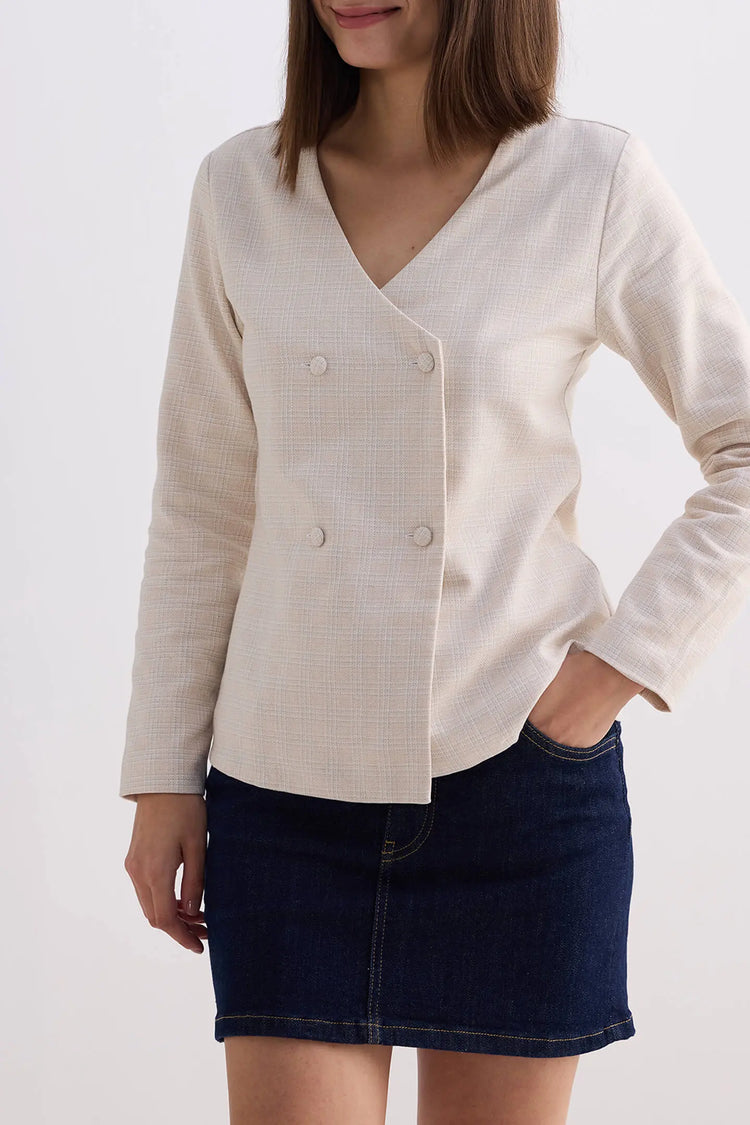 Cream Tweed Jacket KEMETIX