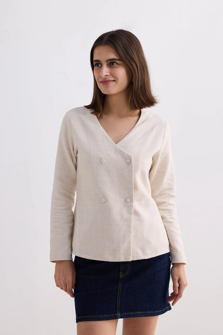 Cream Tweed Jacket KEMETIX