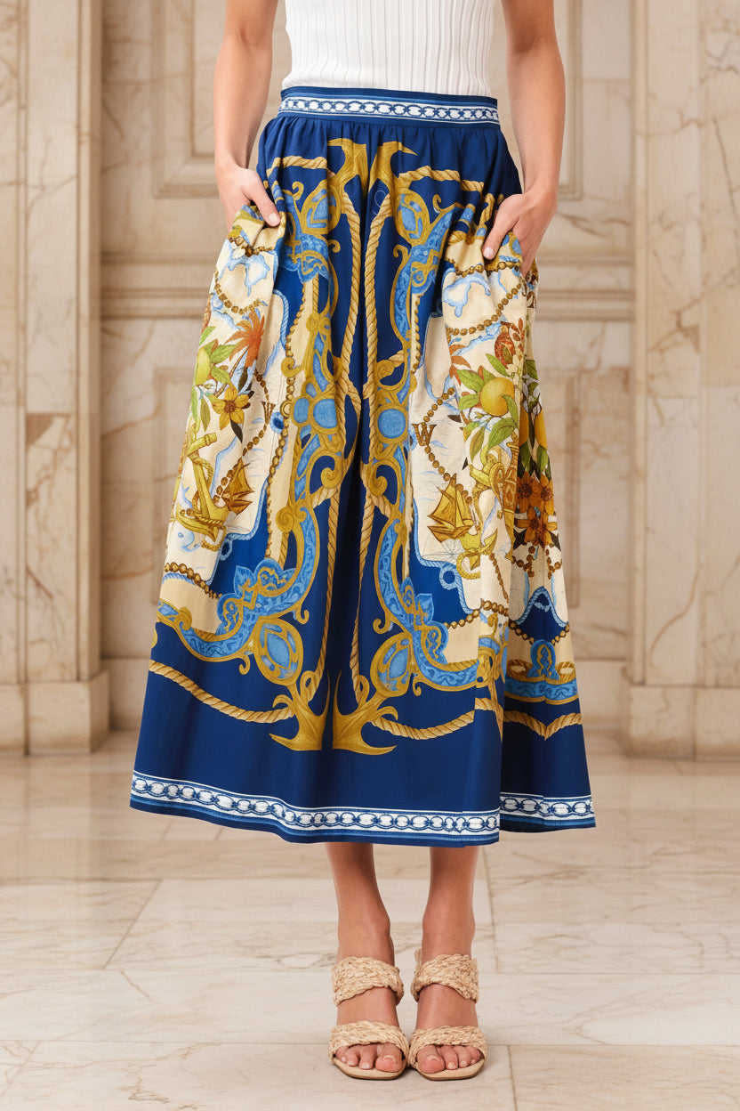 Woven Midi Skirt