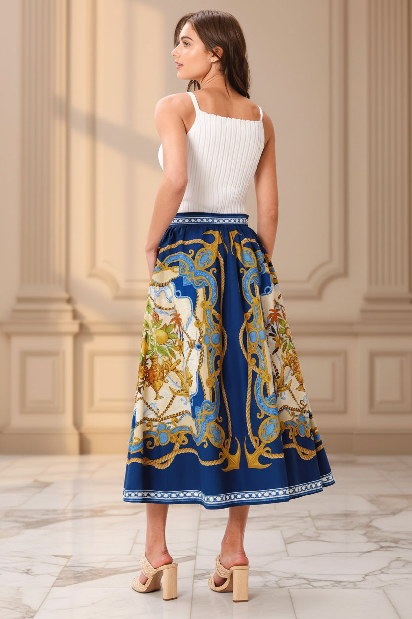 Woven Midi Skirt