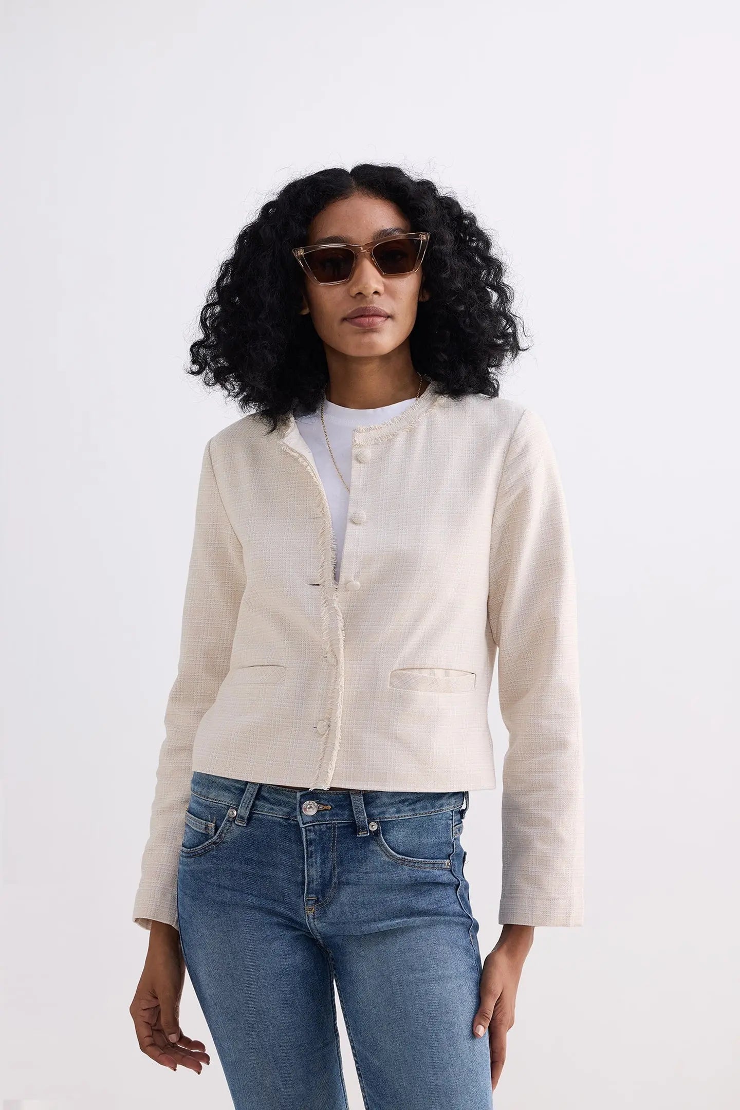 Cream Tweed Jacket KEMETIX