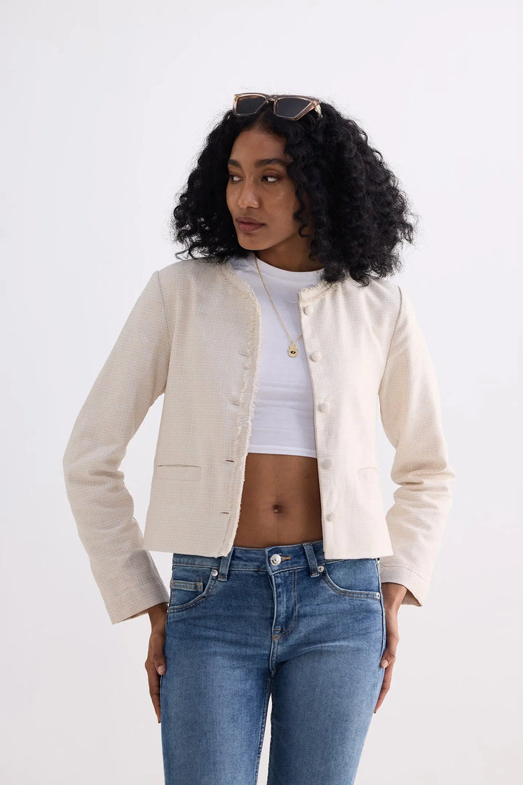 Cream Tweed Jacket KEMETIX