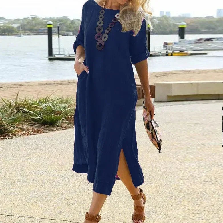 The Midnight Linen Maxi