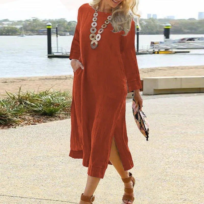 The Midnight Linen Maxi