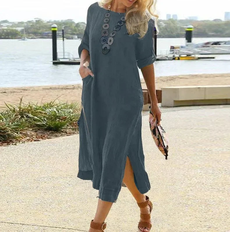 The Midnight Linen Maxi