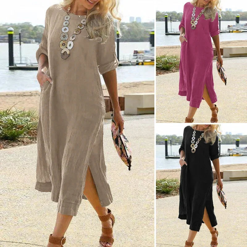 The Midnight Linen Maxi