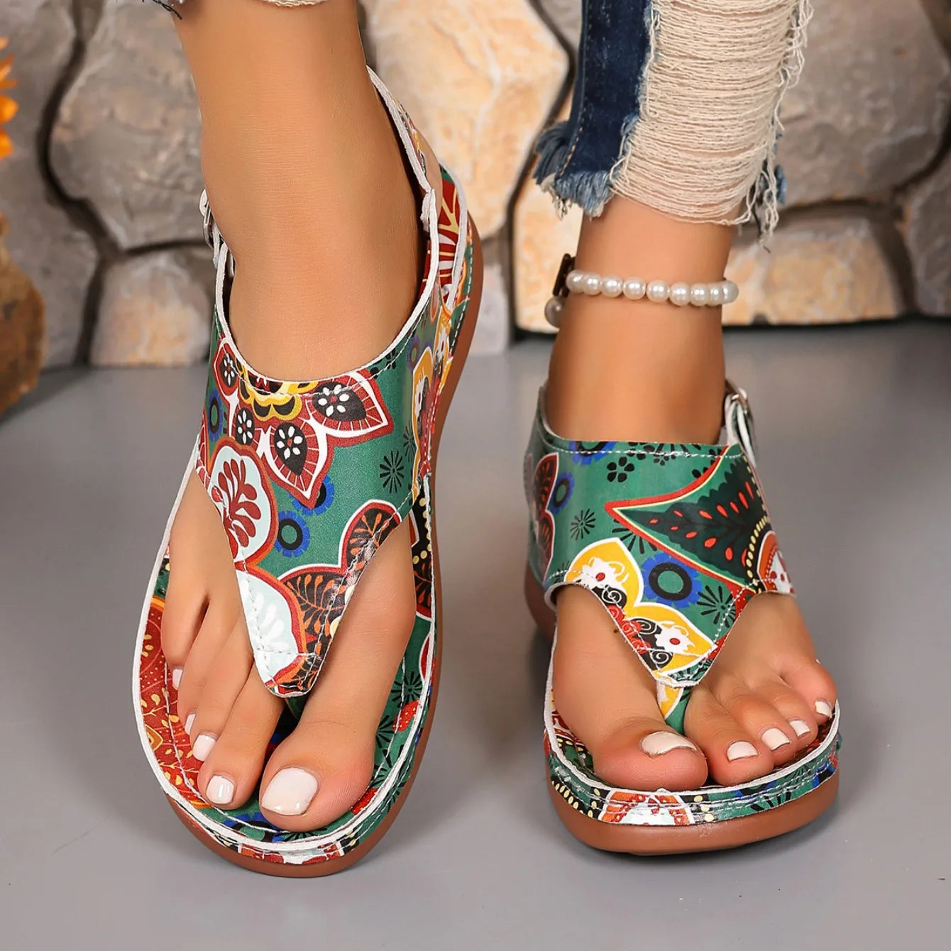 Mosaic Wedge Sandals