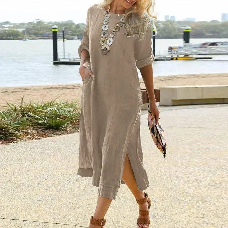 The Midnight Linen Maxi