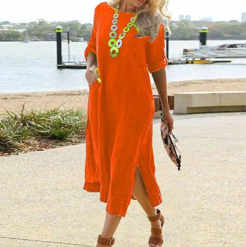 The Midnight Linen Maxi