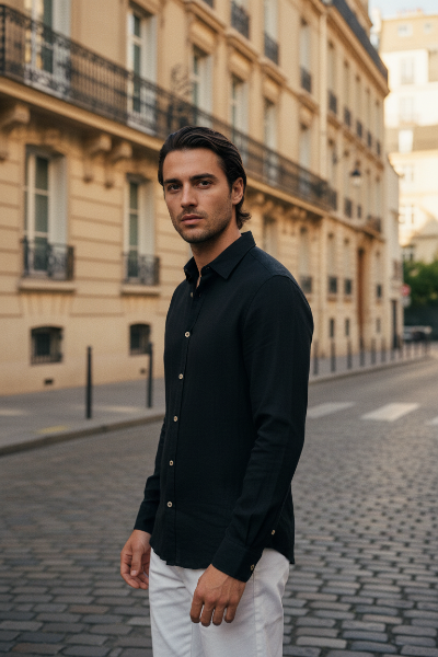 The Obsidian Linen Shirt